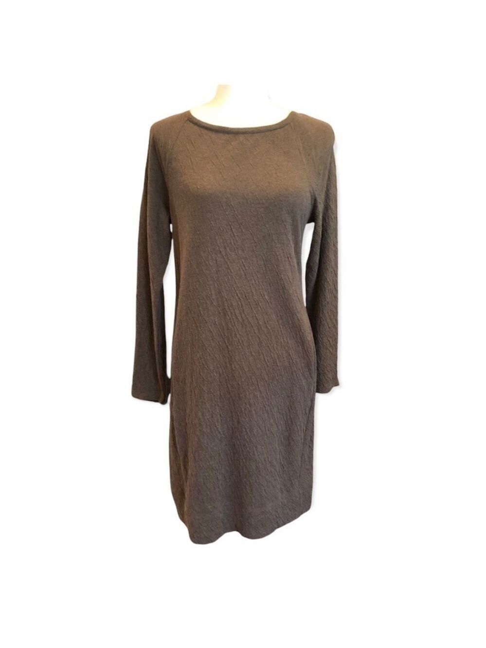 J. JILL Pure Jill textured cotton sweatshirt sweater long sleeve shift dress